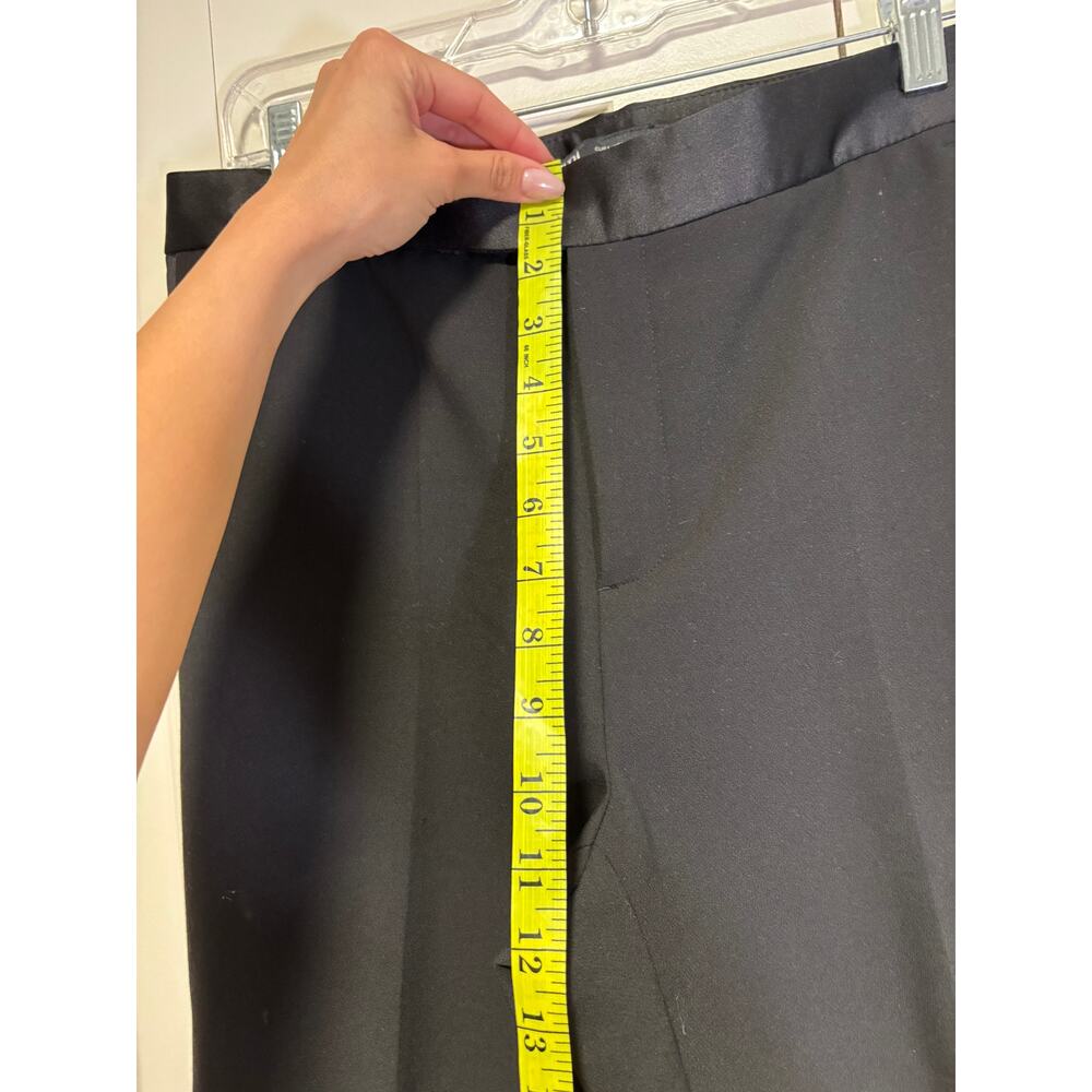 Zara Women's Black Tuxedo Dress Pants Satin Waistband Size L - Picture 4 of 9